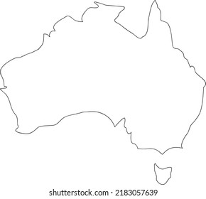 Map of Australia black outline in white background.