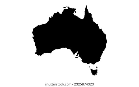 Map of Australia in black and white