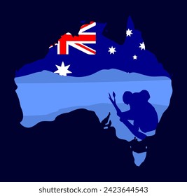 map of australia in blue