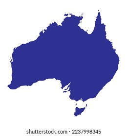 Map of Australia blue silhouette