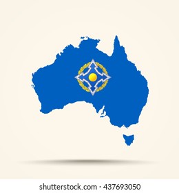 Map of Australia in Collective Security Treaty Organization flag colors

