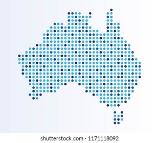 Map of Australia from colorful dots