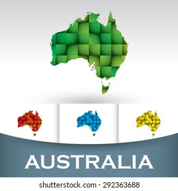 Map of Australia with colorful tiles