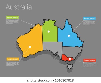 Map Australia concept. Political Australia Mapinfographic. EPS Australia map infographics design template