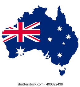 Map Of Australia Map Concept Vector Flag