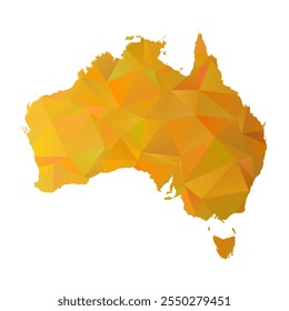 Mapa de Australia - Diseño poligonal de oro para su viaje. Ilustración vectorial eps 10.