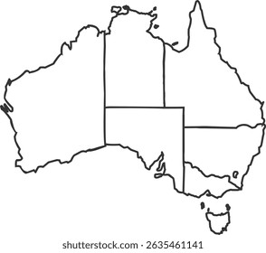 Mapa de Australia en Grey