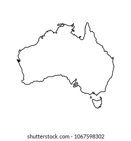 Map of Australia. Australia map icon. Flat vector illustration. Australia sign symbol on white background.