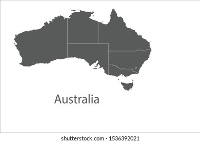 map australia isolated on white background