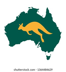 Australia Map Icon Kangaroo Australian Logo Stock Vector (Royalty Free ...