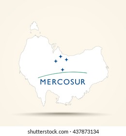 Map of Australia in Mercosur flag colors

