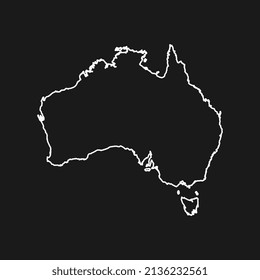 Karte Australiens auf schwarzem Hintergrund