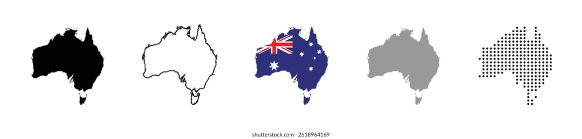 Mapa da Austrália sobre fundo branco. Ilustração vetorial