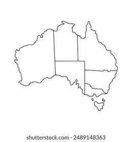 map of australia outline design isolated white background