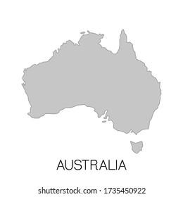 Map of Australia. Australia Map Outline Shape Gray on White. Vector illustration