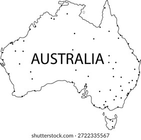 Map of australia - outline. Silhouette map vector illustration