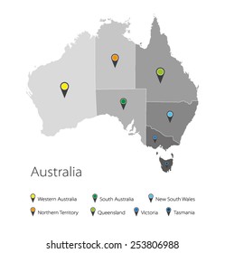 Map of Australia. Political division