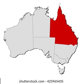 Map - Australia, Queensland