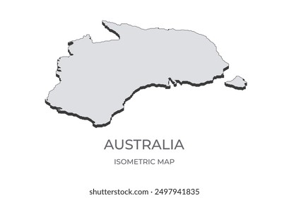 Map of the Australia in simple isometric form. Illustration of isometric map of the country.