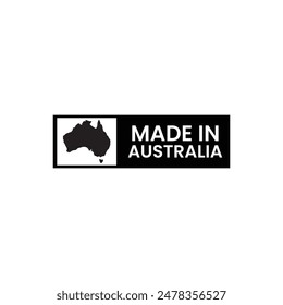 Map of Australia With Text Made in Australia Vector Illustration.