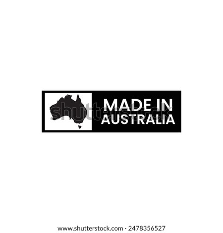 Map of Australia With Text Made in Australia Vector Illustration.