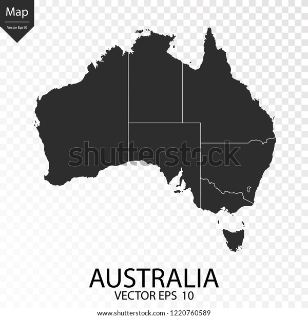 透明な背景にオーストラリアの地図 ベクターイラストeps10 の