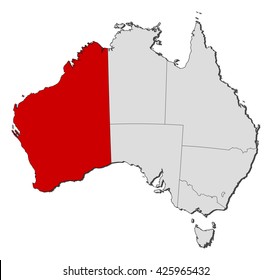 Map - Australia, Western Australia