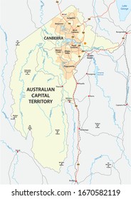 Map of the Australian Capital Territory with the capital canberra svg