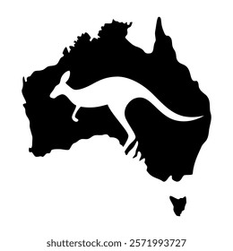 Map of the Australian Kangaroo. Vector image