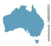 Map of Australian, sign silhouette. World Map Globe. Vector Illustration isolated on white background. African continent.