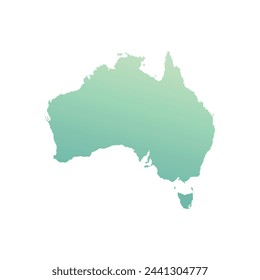 Map of Australian, sign silhouette. World Map Globe. Vector Illustration isolated on white background. African continent.