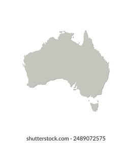 Map of Australian, sign silhouette. World Map Globe. Vector Illustration isolated on white background. African continent.
