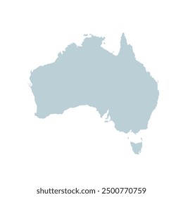 Map of Australian, sign silhouette. World Map Globe. Vector Illustration isolated on white background. African continent.