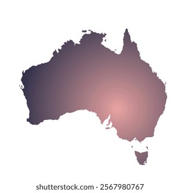 Map of Australian, sign silhouette. World Map Globe. Vector Illustration isolated on transparent background. African continent.