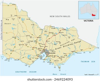 Map of the australian state victoria