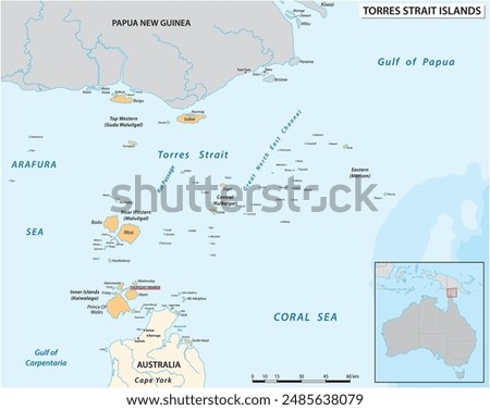 Map of the Australian Torres Strait Islands