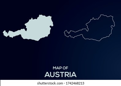 Map of Austria. Abstract design, vector illustration by using adobe illustrator.Austria isolated map.  Austria Outline map. Editable Map design.