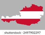 Map of Austria with Austrian flag colors. Editable and scalable eps file format vector illustration. For your marketing materials, travel guides or digital projects, map logos etc