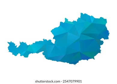 Map of Austria - Blue Polygonal Design For Your. Vector illustration eps 10.