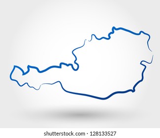 map of austria. map concept