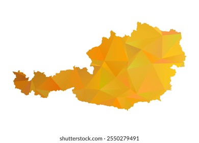 Map of Austria - Gold Polygonal Design For Your. Vector illustration eps 10.