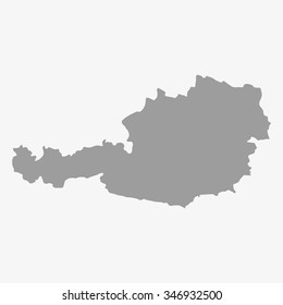 Map  of Austria in gray on a white background