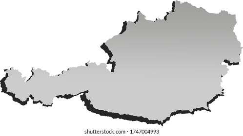 Map of Austria in gray. Vector illustration