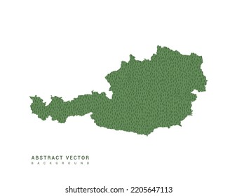Mapa de Austria de esquema verde simple. Vector de diseño de línea mínimo estilizado.