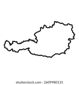 map of Austria icon Line Art Logo set