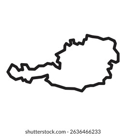 map of Austria icon Thin line illustration