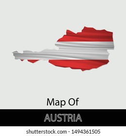Map of Austria, isolated on gray background. Vector illustration