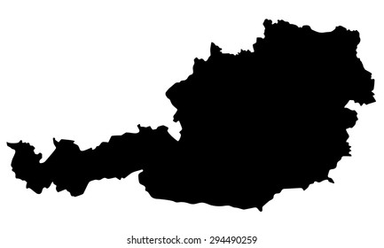 Map of Austria isolated on white background