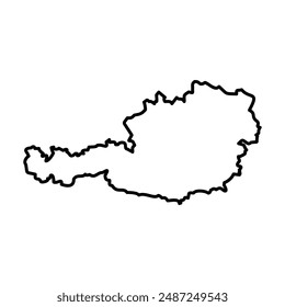 Karte von Österreich Linear Logo Marke in schwarz und weiß