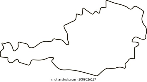 Map of Austria. Outline map vector illustration.